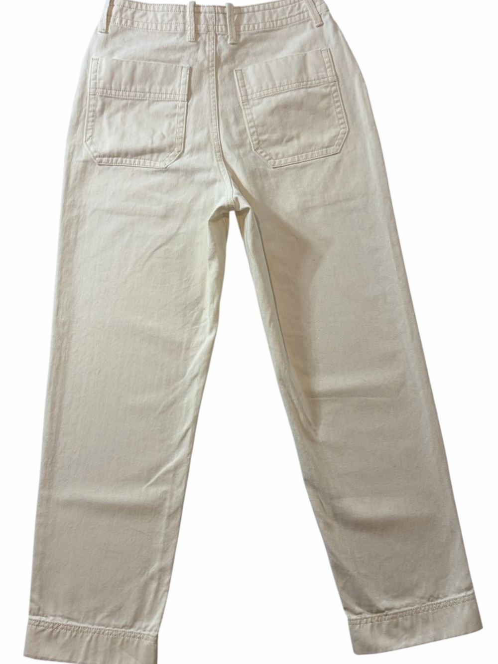 Everlane Organic Cotton Utility Pants Ecru Ivory Straight Leg Carpenter Size 0 - Picture 3 of 10
